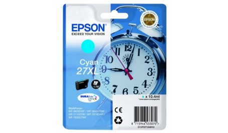 Epson Ink No.27XL Cyan (C13T27124012) 1,1k DURABrite Ultra 27XL