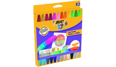 BIC Aliejinės spalvotos kreidelės OIL PASTELS 24 spalvų rinkinys 380356