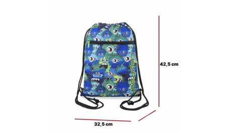 Maišelis sportinei aprangai CoolPack Vert Wiggly Eyes Blue