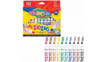 Flomasteriai Colorino Kids Zig Zag, 10 spalvų