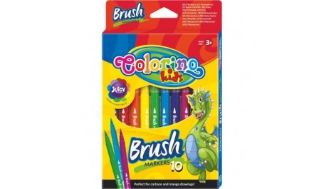 Flomasteriai teptukiniai Colorino Kids Brush, 10 spalvų