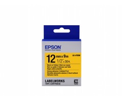 Epson Label Cartridge LK-4YBW Strong Adhesive Black on Yellow 12mm (9m)